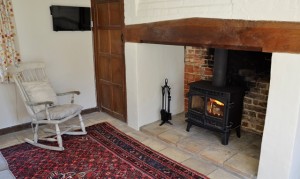 Log-burning stove in the sitting room                       